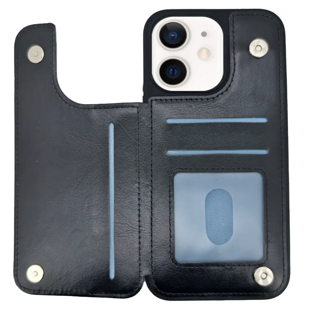 iPhone 11 PU Leather Wallet Case Black